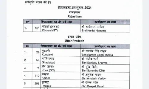 बीजेपी ने जारी की प्रत्याशियों की सूची, देखे पूरी लिस्ट